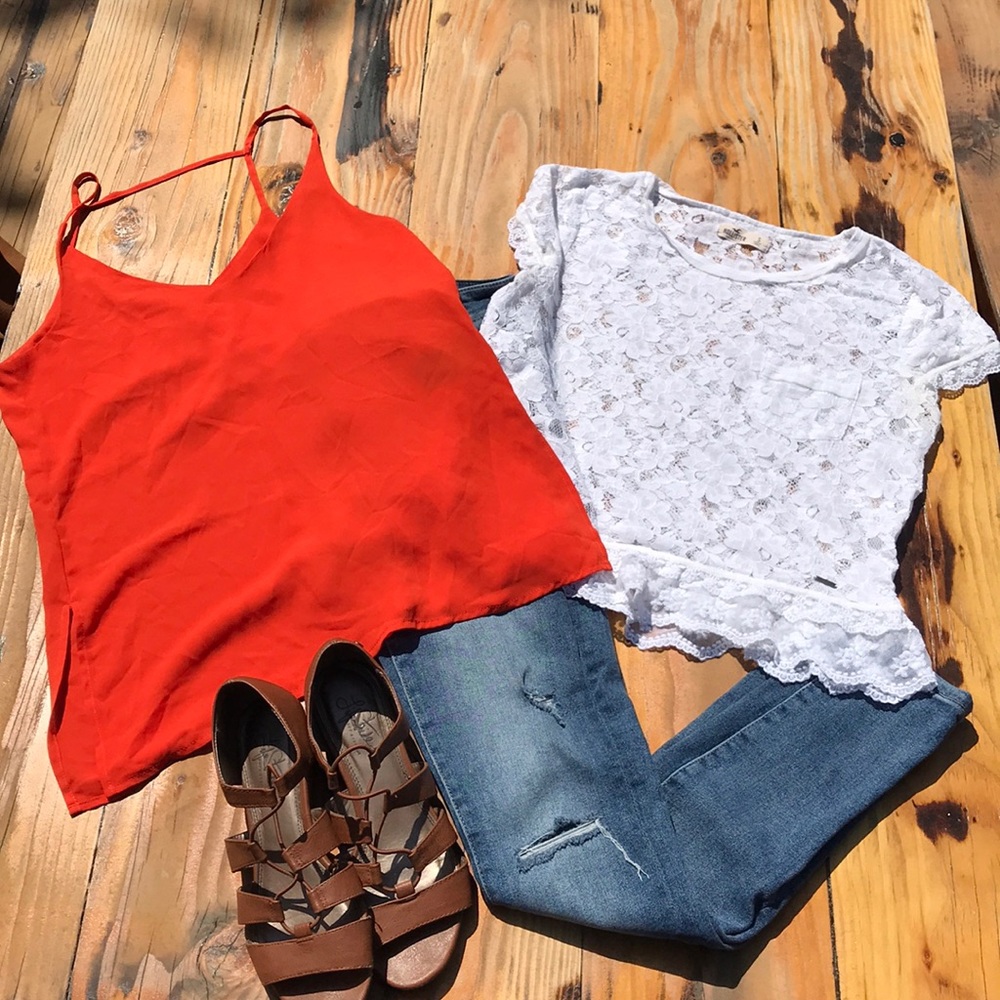 Summer top bundle!! Camisole & lacy top!